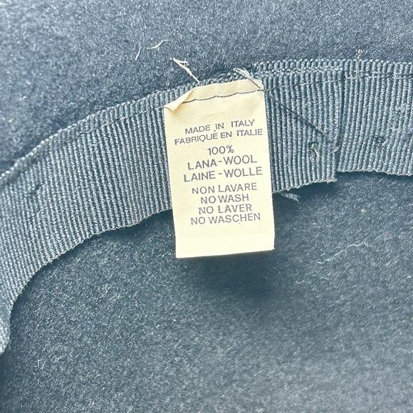 Vintage Classic Black Wool Hat Bowler Hat Made in Italy Hat Unisex - Picture 3 of 7